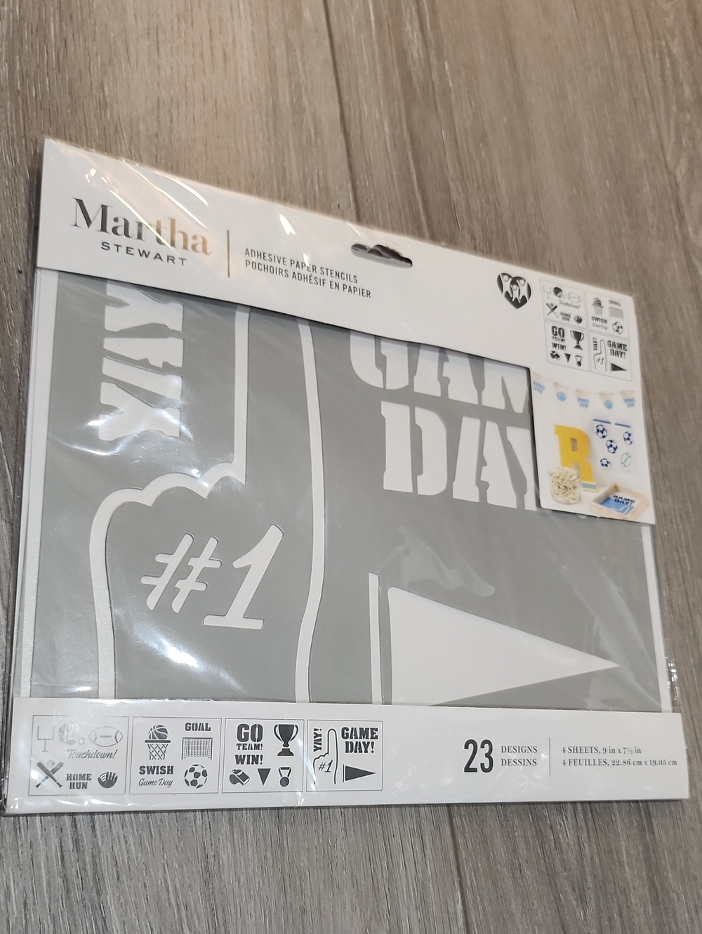 Martha Stewart Gray and White Game Day Stencil Pack